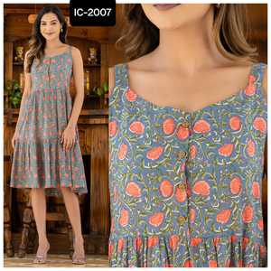 Ropa de verano India, Kurtis cortos estampados de algodón con talla grande disponible para mujer, ropa informal y diaria a bajo precio - Product Image 4