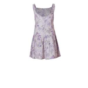 100% Cotton Floral <b>Mini</b> Dress for Women Elegant Casual Lavender Summer Square Collar Dress for Office and Partywear - Product Image 4