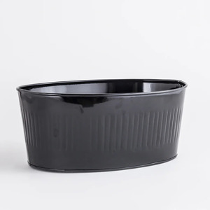 Seau à glace royal en métal noir enduit refroidisseur de vin refroidisseur de vin et de bières pour les fêtes clubs bar seau à glace de table - Product Image 1