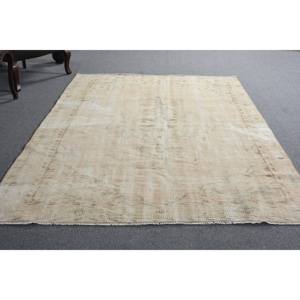 Tapis turc classique Vintage Beige 5.2x8.1 pieds laine Latex support grande surface Rectangle Patchwork motif pour couloir chambre décor - Product Image 5