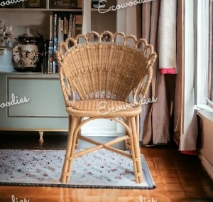 Silla de bambú de diseño moderno, reposabrazos Retro, respaldo, silla de bambú redonda de ratán para muebles de sala de estar - Product Image 6