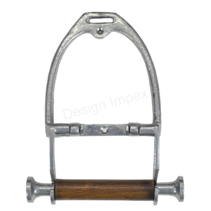 Portarrollos de papel higiénico de aluminio fundido con acabado plateado en estilos de estribo de caballo - Product Image 5