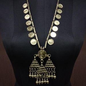 Jeweljunk <b>Gold</b> Plated Statement <b>Necklace</b> 1112607 Trendy Geometric Link Chain with <b>Opal</b> Diamond Pearl Zircon Mainly Made of Brass - Product Image 1