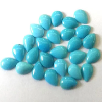 Turquoise naturelle Sleeping Beauty 5x8mm, cabochons lisses en forme de poire, pierres précieuses certifiées en vrac pour bijoux à prix avantageux en provenance d'Inde