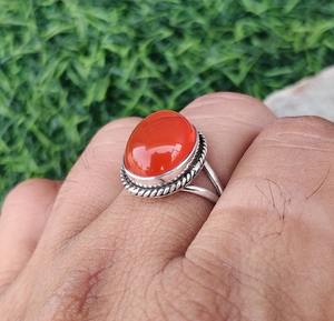 925 piedra sólida mejor diseño mejor calidad anillo clásico 925 plata esterlina piedra preciosa hecha a mano cornalina Spinner anillo joyería - Product Image 2