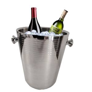 Cubo de hielo de acero martillado personalizado hecho a mano con tapa para enfriador de vino y cerveza fiesta Barware PROVEEDOR DE ACERO INOXIDABLE - Product Image 5