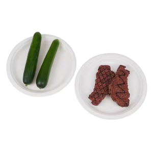 Assiettes jetables en fibres végétales sans PFAS de 7 pouces 100% sans danger pour les aliments et sans toxines en plusieurs tailles - Product Image 4