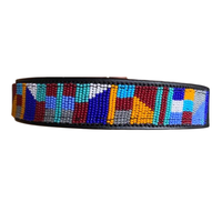 Ceinture en cuir perlé africain de qualité supérieure cousue à la main Style de garçon de vache occidentale accessoires ethniques décontractés pour hommes