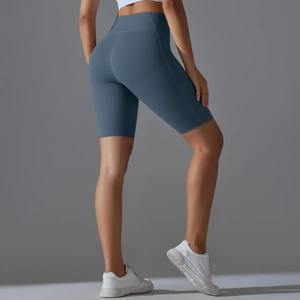 Wholesale Custom 100% Cotton Yoga Shorts Tights for Women High-Waisted Mid-Waist Gym <b>Legging</b> Pockets Casual Knitted Style - Product Image 6