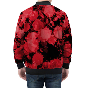 High Quality Sublimation Print 100% Cotton Bomber Jacket <b>Men</b> Streetwear Red <b>Black</b> <b>Tie</b> Dye Zipper Jackets Manufacturer - Product Image 2