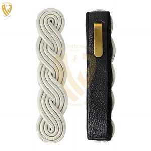 Bán Buôn Chất Lượng Cao Lụa Aiguillettes Phẳng Mô Hình Đồng Phục Vai Dây Độc Đáo Macrame Dây Với Vàng Màu Kim Loại Tip - Product Image 2