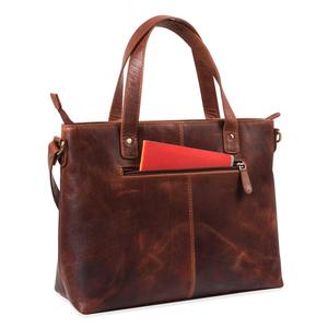 Bolso de Hombro Tipo Tote Trenzado de Cuero Marrón Tejido para Mujer, Estilo Vintage, con Patrón de Caramelo, Cierre de Cremallera y Correa Única - Product Image 4