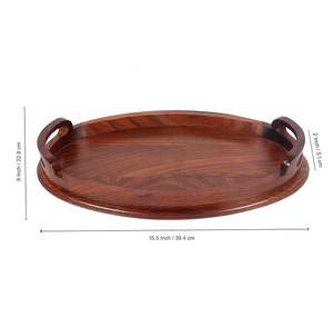 Sheesham Wood Serving <b>Trays</b> for Dining Table Handcrafted Solid Wood Food & <b>Snack</b> <b>Tray</b> for Home Kitchen & Gifting - Product Image 6