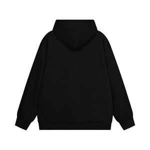 Sudadera con capucha extragrande con cremallera completa para hombre de alta calidad diseño de diamantes de imitación ostentoso personalizado al por mayor lavado de enzimas bordado - Product Image 6