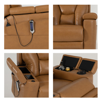 Fauteuil inclinable électrique à gravité zéro LZ015P2 en cuir véritable pour seniors, avec appuie-tête électrique, soutien lombaire, airbag et porte-gobelet rafraîchissant