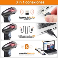Escáner de Código de Barras Inalámbrico 2D WHS-22, Lector de Códigos QR con Bluetooth 2.4G y USB, Carga Tipo-C para Punto de Venta, Supermercado y Almacén