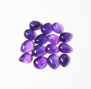 Lote de 15 Cabujones de Amatista Natural en Forma de Pera de 25.80 Quilates, 9X7 mm - 8X6 mm - Product Image 1
