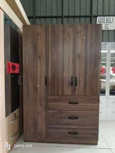 Diseño moderno de 3 puertas y 3 cajones, aglomerado de madera de melamina, armario de dormitorio, función plegable para gimnasio en casa, armario de almacenamiento de ropa - Product Image 2