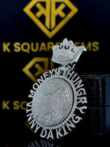 Moissanite จี้เงิน925ผู้ชายจี้สปินเนอร์ที่กำหนดเองจี้ที่กำหนดเองจี้แร็ปเปอร์เครื่องประดับฮิปฮอปเงิน925 - Product Image 2