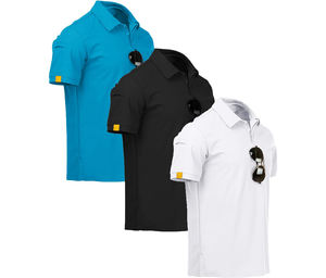 Polo de golf con logotipo personalizado de la mejor calidad, informal, manga corta, estampado de seda, estampado en color poliéster sólido - Product Image 6