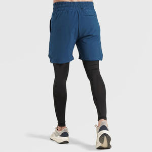 High Street Design hommes bleu marine séchage rapide Gym Shorts d'entraînement hommes Shorts de course avec taille élastique et Logo personnalisé en vrac - Product Image 4