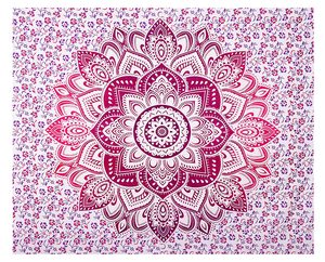 Colcha colgante de pared Bohemia hecha a mano, tapices florales de Mandala, efecto degradado, estilo Jacquard Aubusson impreso - Product Image 1