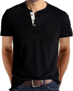 T-shirt décontracté pour homme en jersey 100 % coton de qualité supérieure, col boutonné, poche poitrine, vert olive, manches courtes, 180 grammes, couleur unie, séchage rapide - Product Image 1