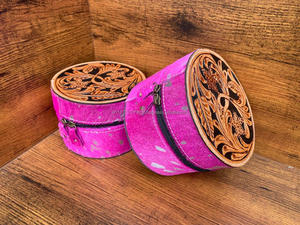 Caja de almacenamiento de cosméticos de maquillaje elegante con herramientas manuales Caja de maquillaje hecha a mano de cuero para ocultar el cabello, caja organizadora de baño de tocador, - Product Image 2