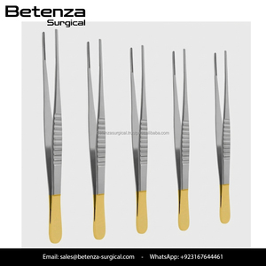 Pince à tissus DeBakey en acier inoxydable allemand, droite, 150 mm, à pointe fine, atraumatique, pour prélèvement vasculaire, avec embout de pouce - Product Image 5