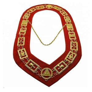 Durable ligero poliéster masónico Regalia bordado artesanías intrincado cuero de imitación Shrine Collar intrincado costura - Product Image 5