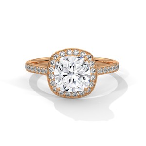 2.0ct Cushion Cut Moissanite Halo <b>Solitaire</b> <b>Ring</b> 925 Sterling <b>Silver</b> Engagement Band - Product Image 5