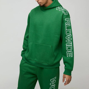 Survêtement à capuche oversize pour homme, streetwear, 100% coton molletonné, design personnalisé, épaules tombantes, longueur intégrale, unisexe - Product Image 4