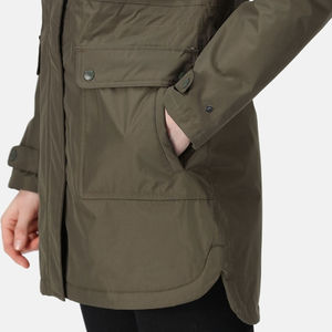 Nouvelle veste parka d'hiver à capuche personnalisée pour femmes en polyester tricoté imperméable coupe-vent respirant - Product Image 6