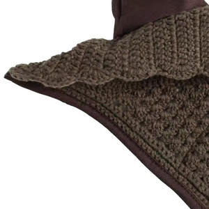 Alta calidad personalizado caballo mosca velo oreja capó color marrón ecuestre producto de equitación con todos los diseños disponibles - Product Image 6