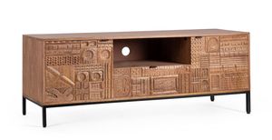 Solid Wood Modern <b>Walnut</b> <b>TV</b> Stand with Storage for Living Room Media <b>Cabinet</b> Hospital & Apartment Use 10 Pcs - Product Image 2