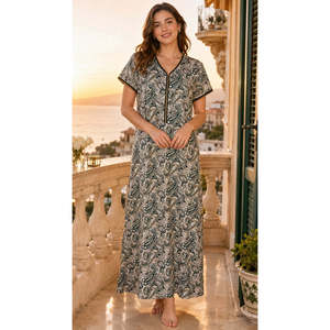 Ultra-Soft Silky Luxury TENCEL Bamboo Nightgown <b>Long</b> Breathable Eco-Friendly. Our Most Comfortable ODM Supply Made of Spandex - Product Image 4