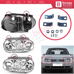 Soporte de Reparación para Faros Delanteros BHL502+BHL503, Juego de Soportes Izquierdo y Derecho para Golf MK4 A4 1J HB Sedan Estate 1997-2006 1J09982 - Product Image 5