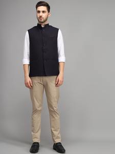 เสื้อกั๊กสีกรมท่าสำหรับผู้ชายชุดใส่ทำงานสำหรับพิธีการและโอกาสพิเศษ - Product Image 3