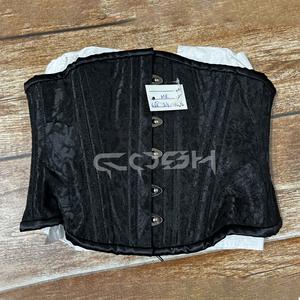 Heavy Duty Steel Boned Underbust Short Torso Tight Lacing Black Brocade Party Wear <b>Corset</b> | Custom Logo & OEM Available - Product Image 3