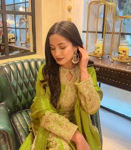 New Designer Chiffon Reversible Casual Wedding Embroidered Work Elegant Indian & Pakistani <b>Kurta</b> with Dupatta - Product Image 5