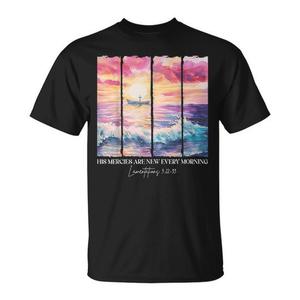 เสื้อยืดลายพู่กันสีน้ำทุกเช้า "His Mercies Are New" - สินค้าส่งเสริมการขาย - Product Image 1