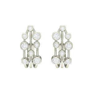 NOVAMART Fine 925 Sterling <b>Silver</b> & Cubic Zirconia <b>Hoop</b> <b>Earrings</b> <b>for</b> <b>Women</b> Girls-Crystal Design Wholesale Export - Product Image 1
