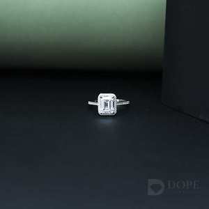 Anillo de diamante esmeralda de oro fino de 18 quilates, anillos de moda de diseño único para regalo de cumpleaños - Product Image 3