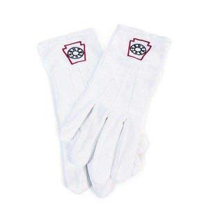 Gants en coton blanc brodés maçonniques réutilisables de haute qualité pour cérémonies - Product Image 4