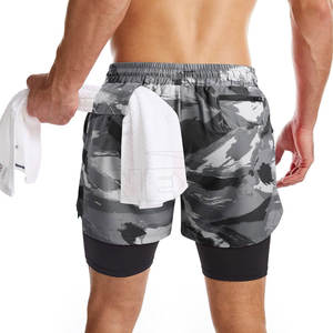 Mens Sublimation <b>Camo</b> Print BJJ MMA Grappling <b>Shorts</b> No Gi Double Layer Training Fight Wear Durable Lightweight OEM Wholesale - Product Image 2