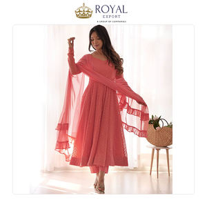 Costume Anarkali en Georgette et Lakhnawi de qualité supérieure, à motifs simples, de dernière mode, pour mariage, fourni par un exportateur en gros - Product Image 6