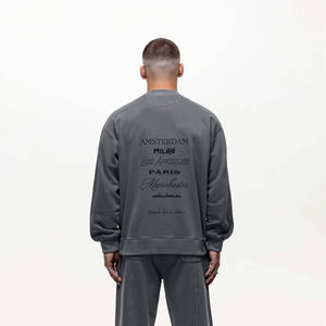 Alta calidad lavado personalizado Color 100% algodón sudadera hombres mujeres cómodo diseño elegante estampado patrón polar otoño - Product Image 3