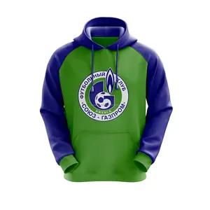 Customized New Arrival Green and Blue Pullover Hoodies Casual wear Sublimation Hoodie Sweatshirts Custom logo Embroidery Hoodies