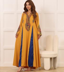 Venta al por mayor de lujo personalizado satén Abaya Petite ropa islámica de las mujeres con volantes mangas inspirado Turquía tradicional musulmán vestido para - Product Image 1