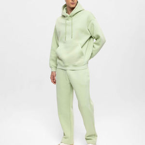 Chándal de dos piezas de alta calidad, jersey liso, conjunto de sudadera, 100% de algodón polar, chándal de gran tamaño personalizado para hombre de HI2026 - Product Image 6